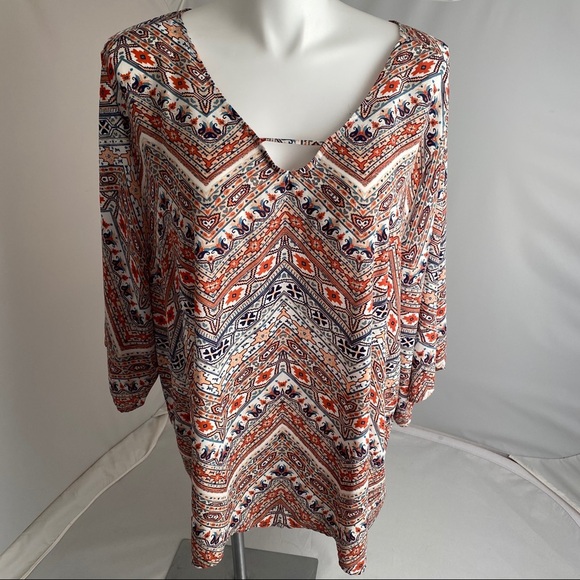 Torrid multicolor boho crisscross blouse 3X - Picture 1 of 6